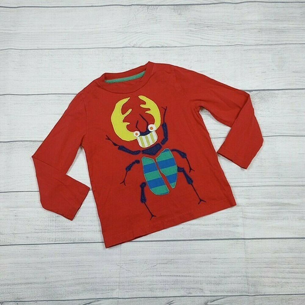 2/3 Mini Boden Beetle Applique Long Sleeve Tee
